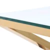 Coffee TABLE on gold decorative frame, transparent top, New York glamour-5