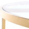 Coffee TABLE on gold frame, high gloss, transparent glass top, New York glamour-1
