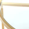 Coffee TABLE on gold frame, high gloss, transparent glass top, New York glamour-2