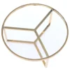 Coffee TABLE on gold frame, high gloss, transparent glass top, New York glamour, for living room