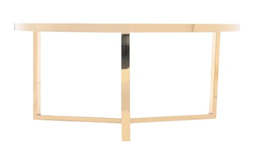 Coffee TABLE on gold frame, high gloss, transparent glass top, New York glamour, sophisticated