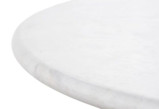 COFFEE TABLE round, white natural marble top, mango wood base, designer, top quality