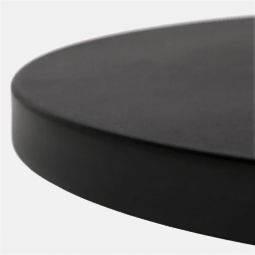 COFFEE TABLE round, metal designer base, black polycarbonate top, exclusive