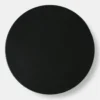 COFFEE TABLE round, metal designer base, black polycarbonate top, top quality