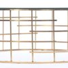 COFFEE TABLE round, gold designer base, transparent glass top, modern-1