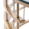 COFFEE TABLE round, gold designer base, transparent glass top, modern-3