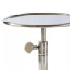 ASSISTANT TABLE round, elegant, silver aluminum, adjustable height, elegant