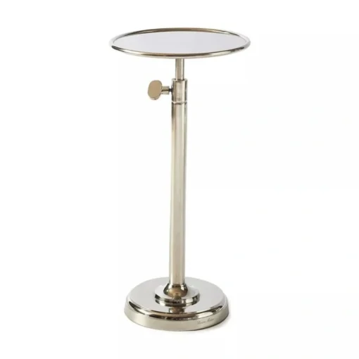 HELP TABLE round, elegant, silver aluminum, adjustable height, beautiful