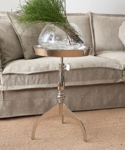 ASSISTANT TABLE round metal table on an elegant base, adjustable height, classic style