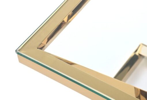 GOLDEN HELP TABLE, metal base, transparent glass top, glamour-2 style