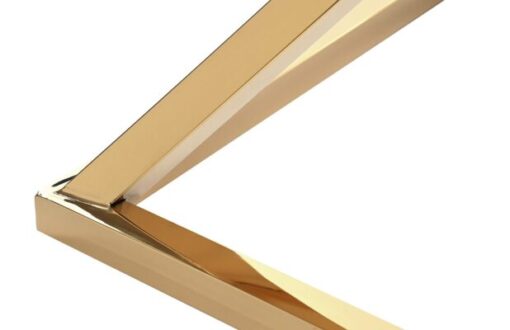 GOLDEN HELP TABLE, metal base, transparent glass top, glamour-3 style