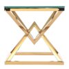 GOLDEN HELP TABLE, metal base, transparent glass top, glamour style, top quality