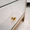NIGHT TABLE with two drawers, white with gold metal details, exclusive, New York style
