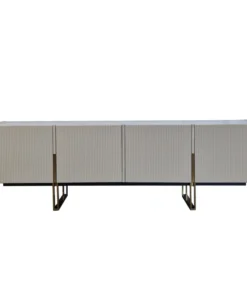 RTV BOARD with cashmere finish, fluted, gold details, sintered top, modern style