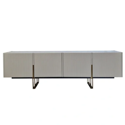 RTV BOARD with cashmere finish, fluted, gold details, sintered top, modern style