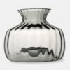 Glass vase, hand formed, thick clear glass, round, modern, beautiful
