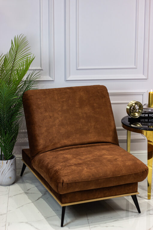 FOLDING PUFA on metal legs with beech wood frame, fabric of your choice, modern style, unique