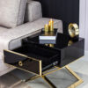 NIGHT BOARD with black body on gold metal legs in modern style, beautiful