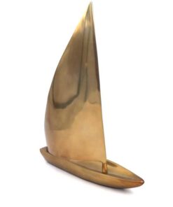 DECORATION FIGURINE sailboat, aluminum, gold, for gift, beautiful