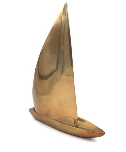 DECORATION FIGURINE sailboat, aluminum, gold, for gift, beautiful