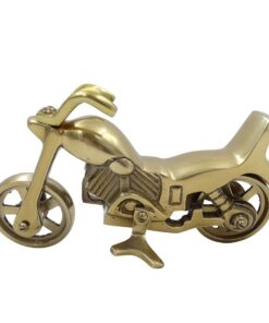 DECORATIVE FIGURE aluminum motorcycle in antique brass color, beautiful