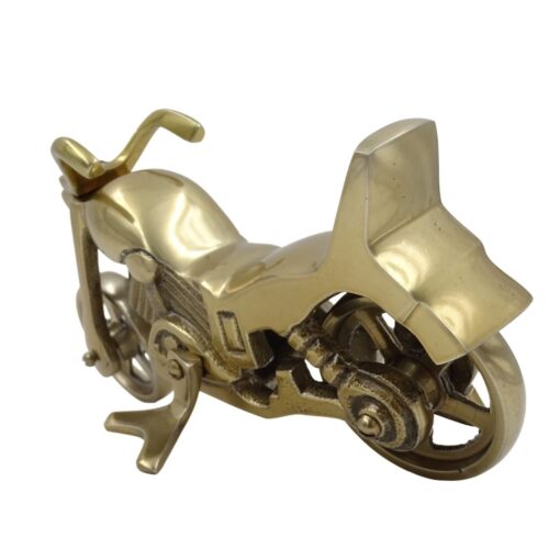 DECORATION FIGURE aluminum motorcycle in antique brass color, unique