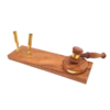 DECORATIVE FIGURE wooden gavel on base with pen stand, gift for lawyer, beautiful