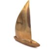 DECORATIVE FIGURE of a large sailboat in gold, aluminum, nautical style