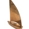 DECORATIVE FIGURE of a large sailboat in gold, aluminum, nautical style, beautiful