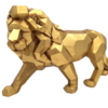 DECORATIVE FIGURE large golden lion, geometric shapes, modern glamour, beautiful