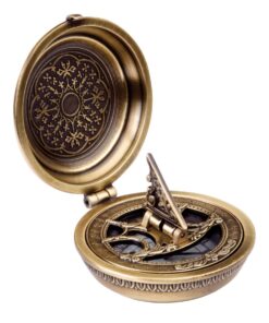 DECORATIVE FIGURE brass compass with sundial, perfect for a gift