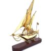 DECORATIVE FIGURE brass ship on wooden base, modern, nautical style, beautiful