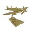 DECORATIVE FIGURE Spitfire airplane, aluminum, gold color, modern style, beautiful