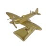 DECORATIVE FIGURE Spitfire airplane, aluminum, gold color, modern style, unique