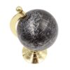 DECORATIVE GLOBUS with gold base and black and silver map, modern style, decorative