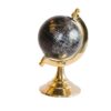 DECORATIVE GLOBUS with gold base and black and silver map, modern style, unique