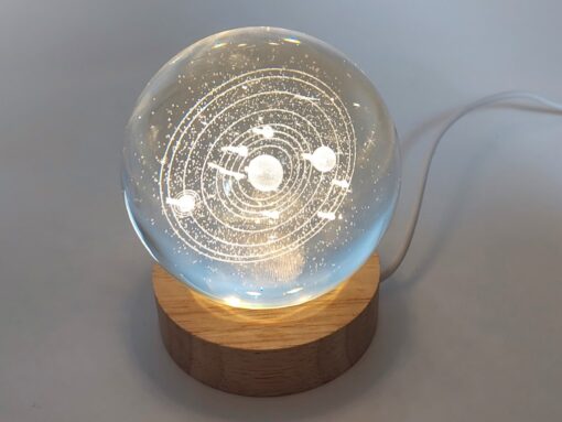 LIGHTED sphere with solar system inside, modern style decoration