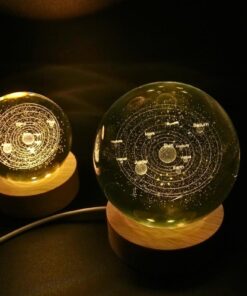 LIGHTED BALL with solar system inside, decoration in modern style, unique