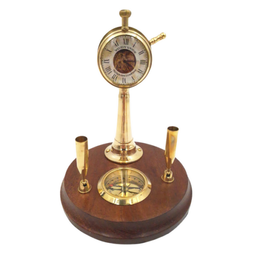 Desk SET with pen stand, decorative telegraph and compass, classic style, exclusive